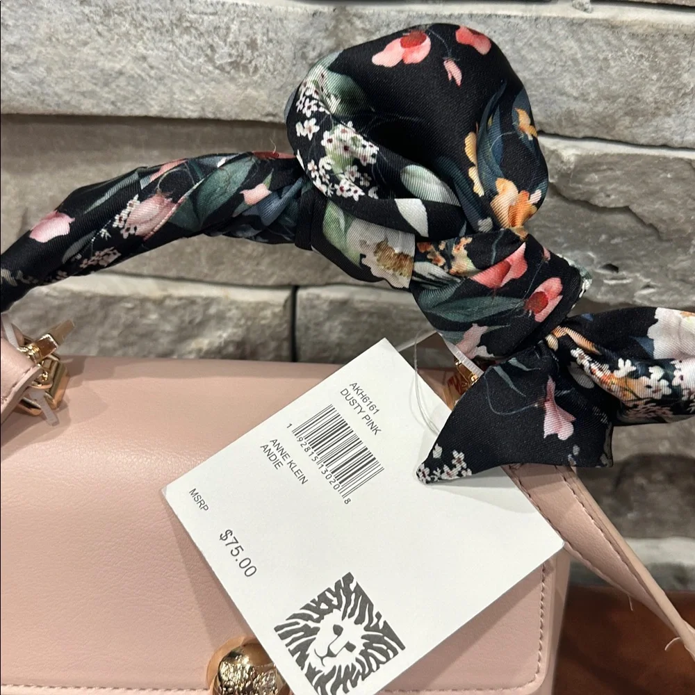 Anne Klein Pale Pink Crossbody with Floral Scarf Accent - Picture 5 of 5